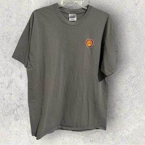 Shell Oil Gas Adult Tee Shirt Embroidered  Logo